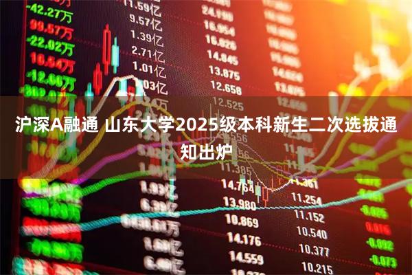 沪深A融通 山东大学2025级本科新生二次选拔通知出炉